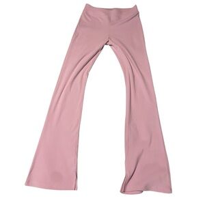 NWOT Pink Ribbed Flare Pants